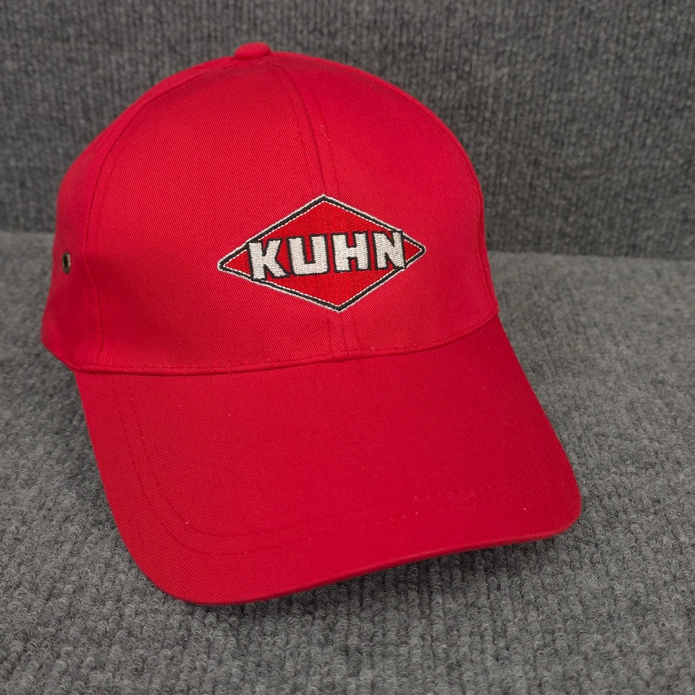 KUHN Hat Cap‎ Mens Red Strap Back Embroidered Logo Farm Farmer Tractor Promo
